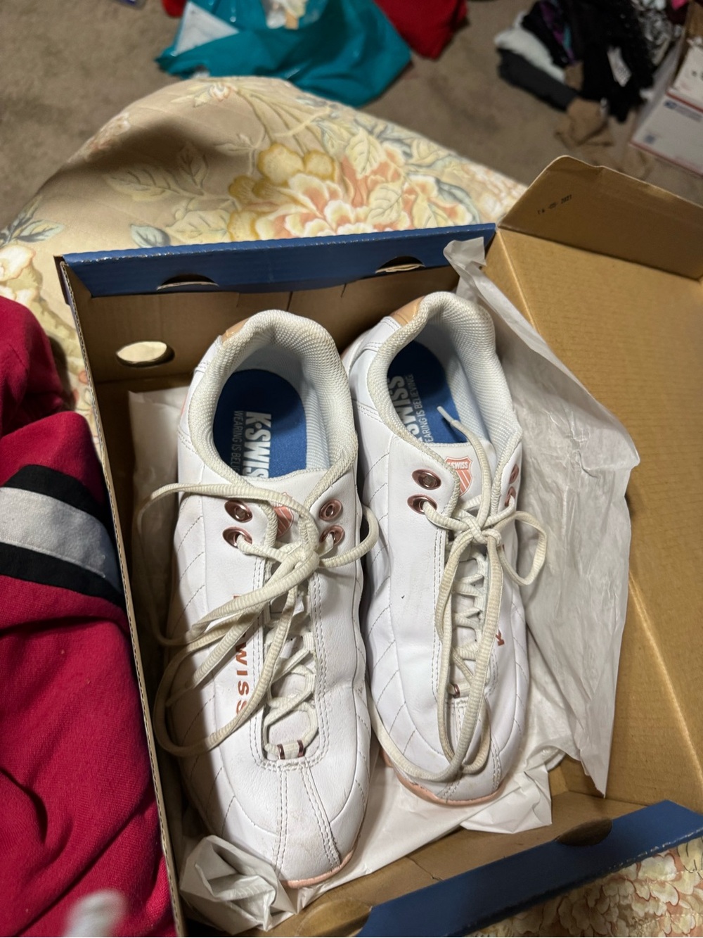 K-Swiss Blue Shoe Box with White Logo